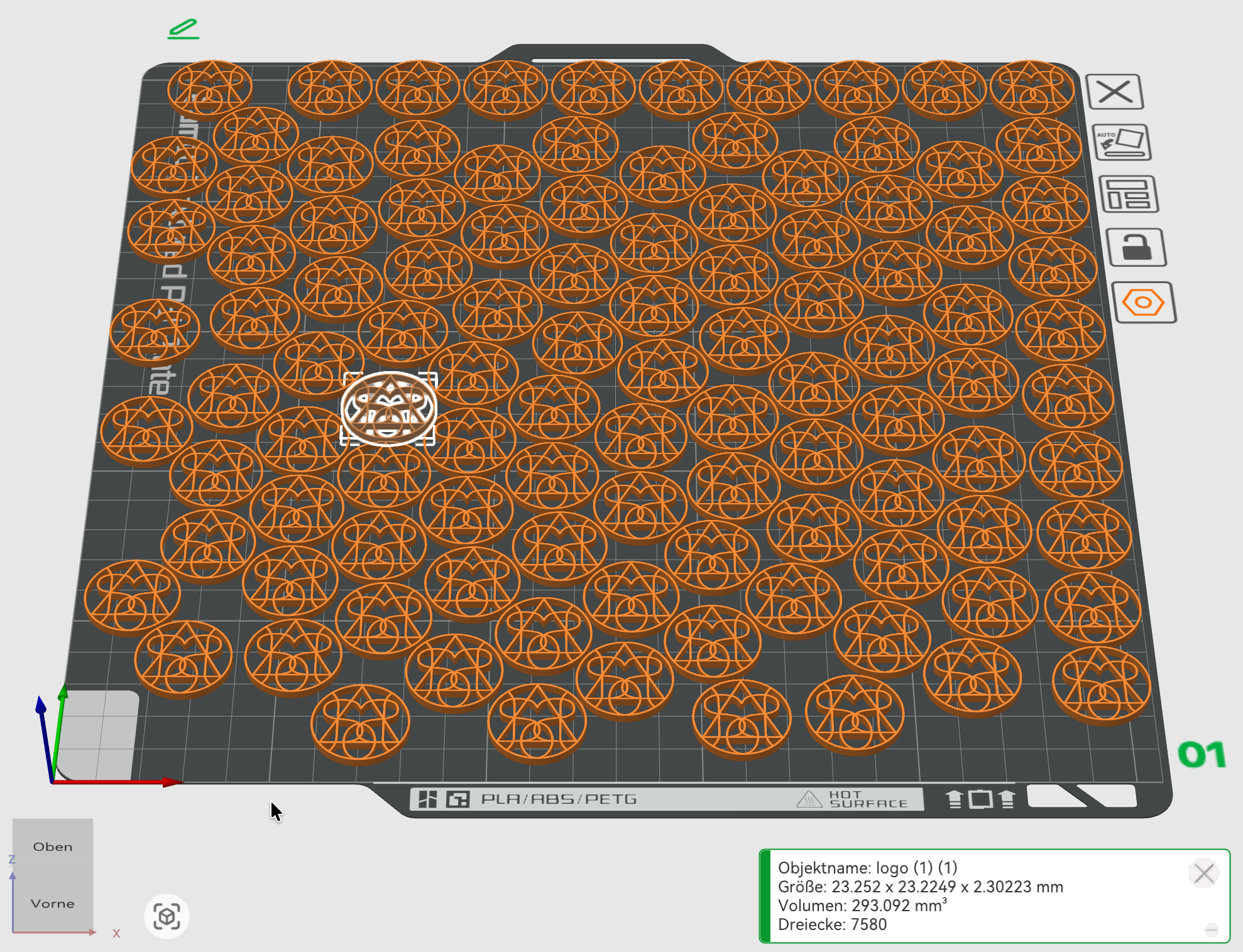 Logo in Bambu Studio skaliert